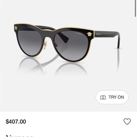 Versace Women's Sunglasses in Black with Gold Trim